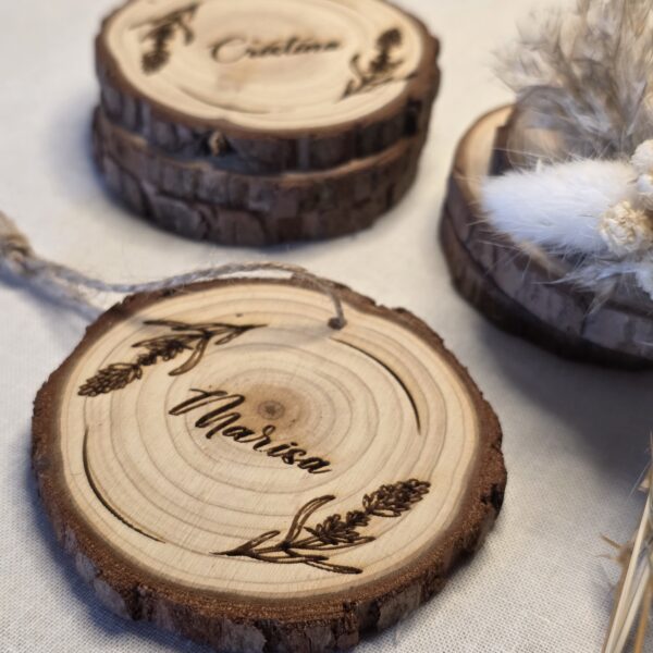 Segna posto disco di legno